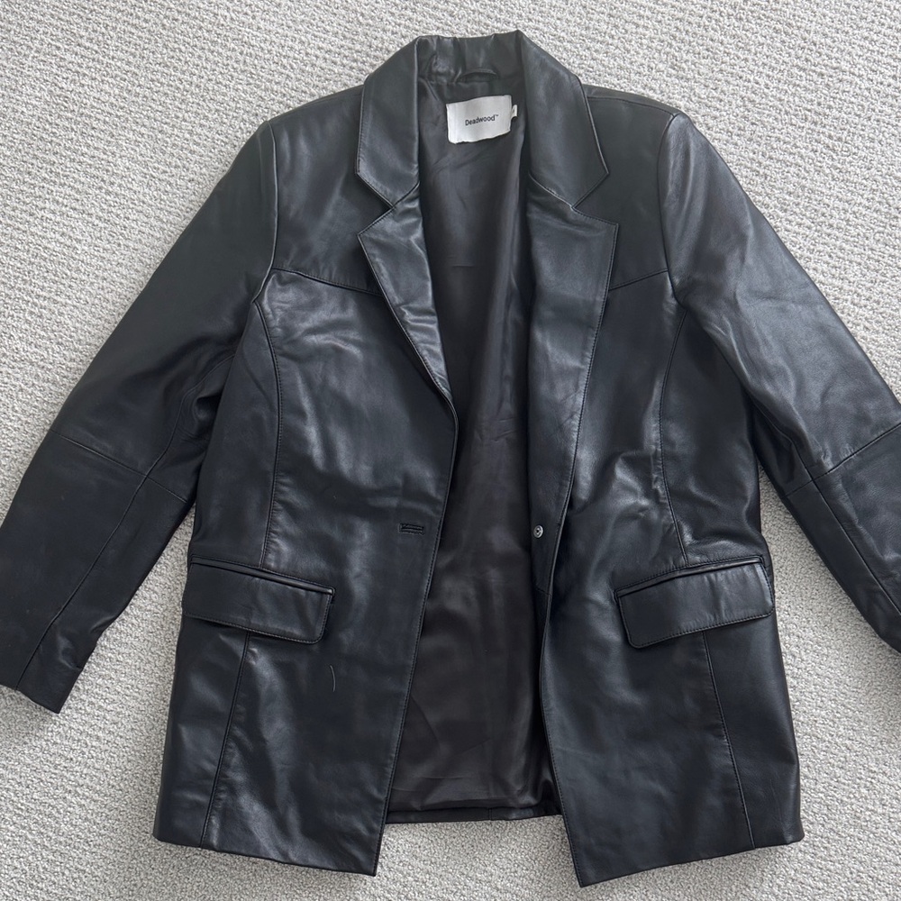Aritzia Black leather Blazer